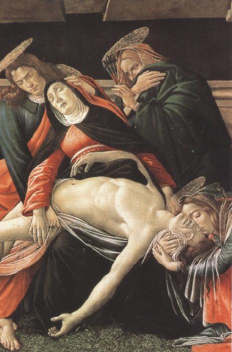 Sandro Botticelli Details of Lament fro Christ Dead,with st jerome,St Paul and St Peter (mk36) France oil painting art